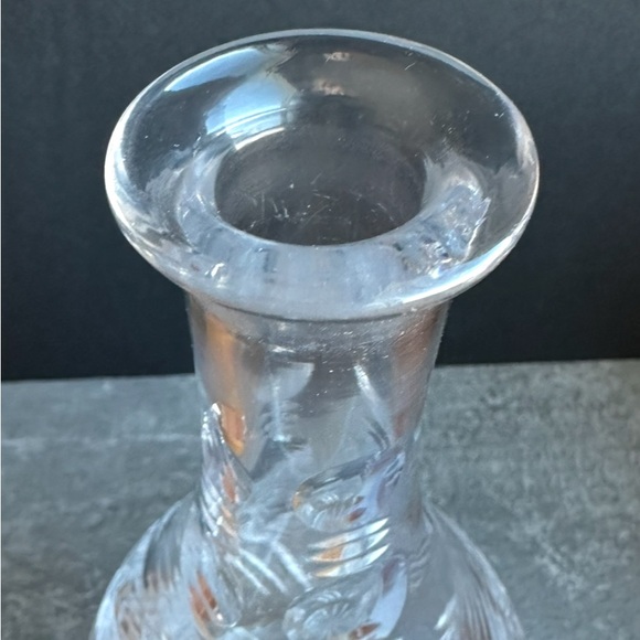 VTG Crystal Hand Cut Decanter & Stopper Large Round Bulb Bottle Shape EUC - Picture 5 of 14